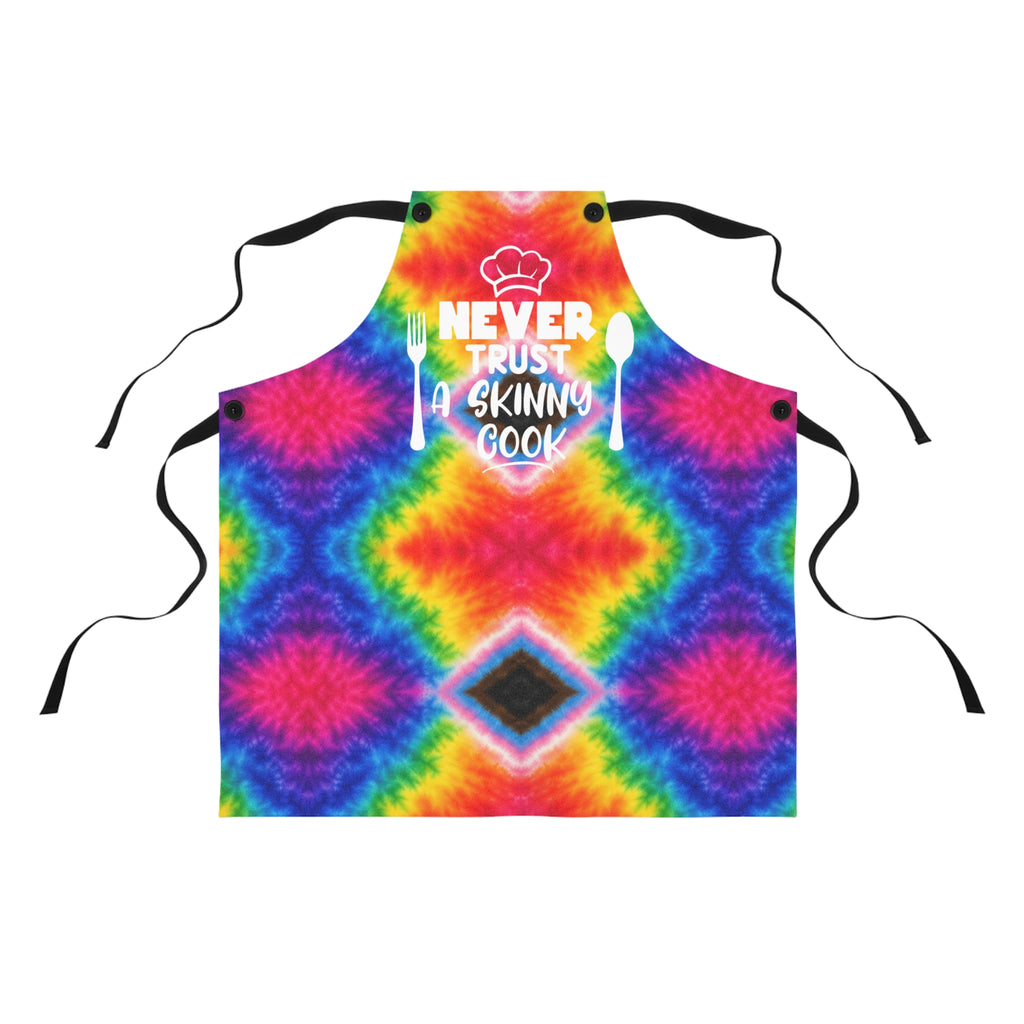 Tie-Dye Apron — "Never Trust a Skinny Cook" Funny Kitchen Apron