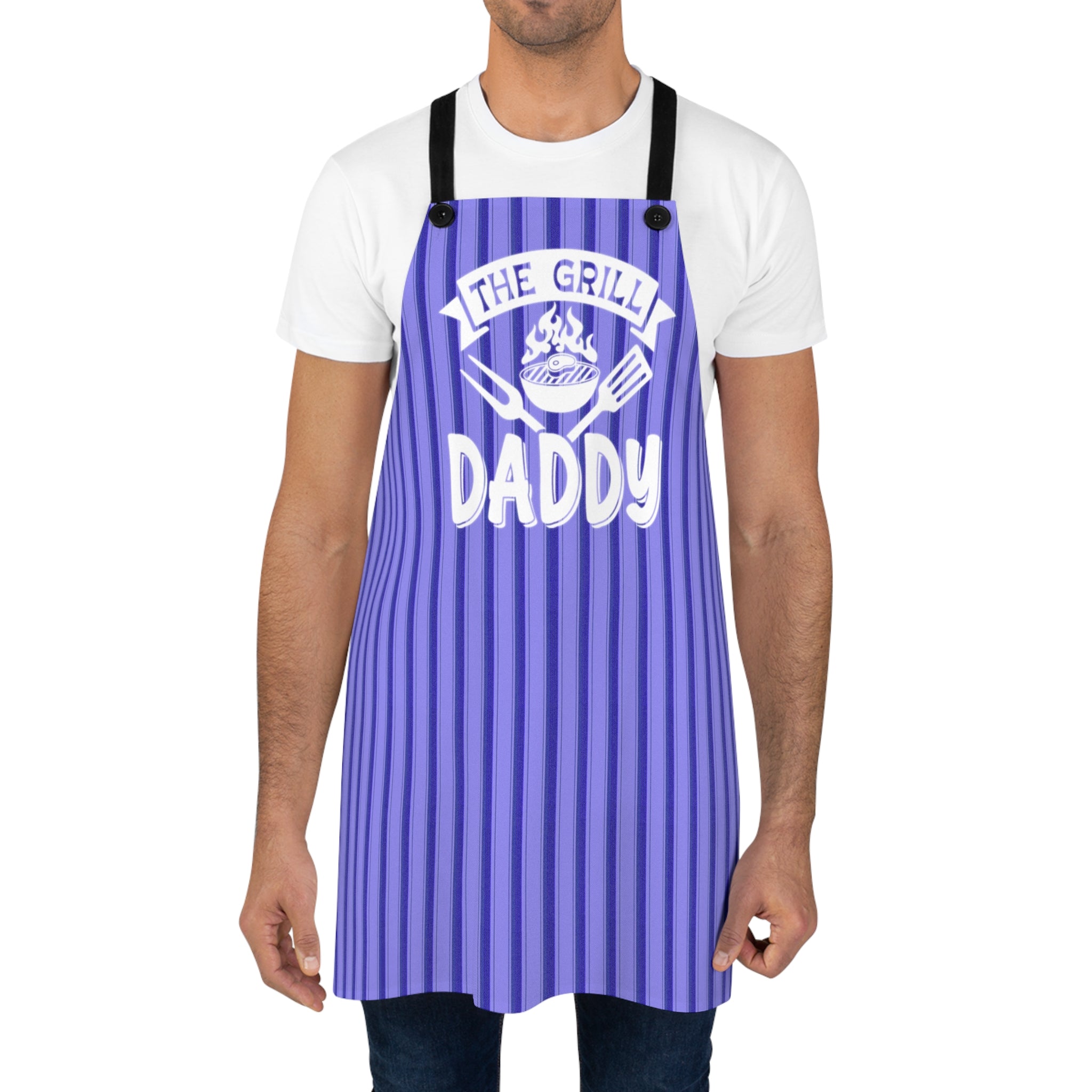 Daddy Grill Apron — 'The Grill Daddy' Striped BBQ Apron for Fathers & Grillers