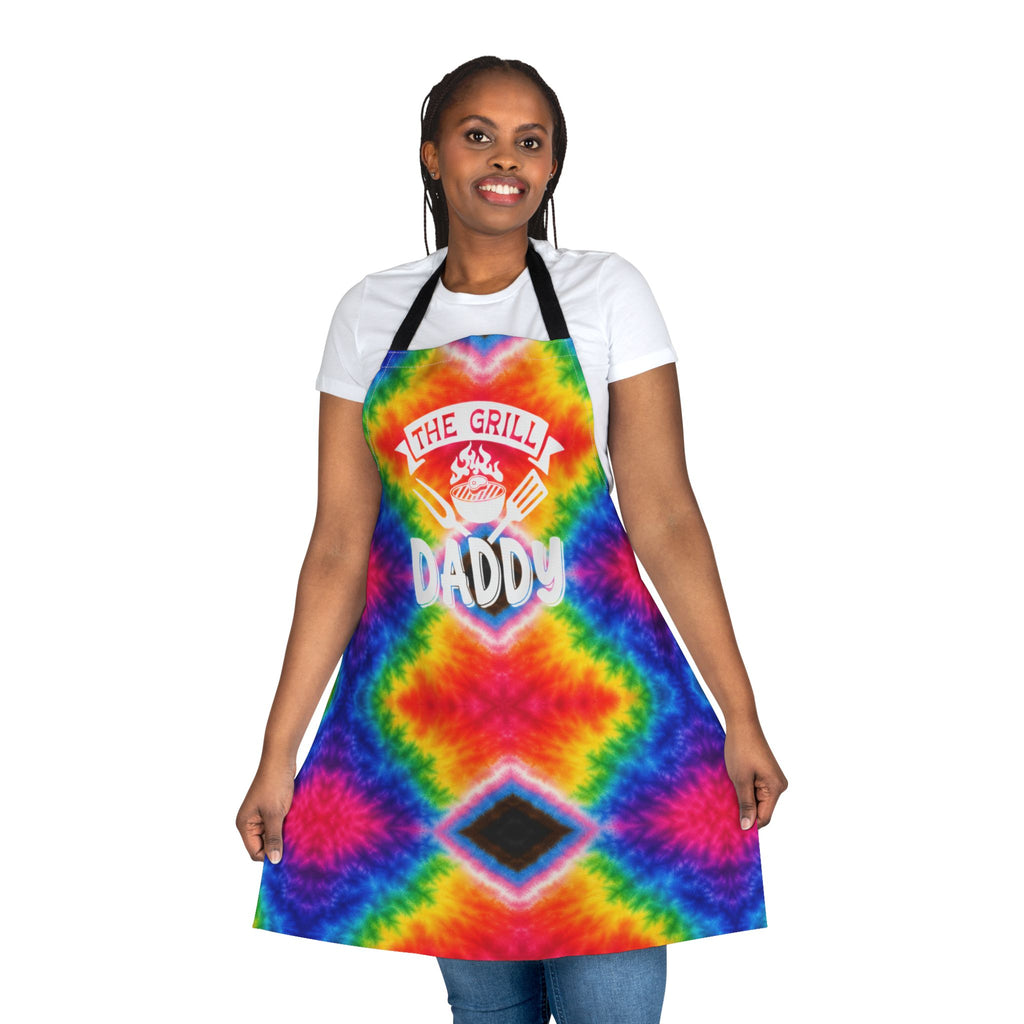 Tie-Dye "The Grill Daddy" Apron — Fun BBQ Gift for Dad