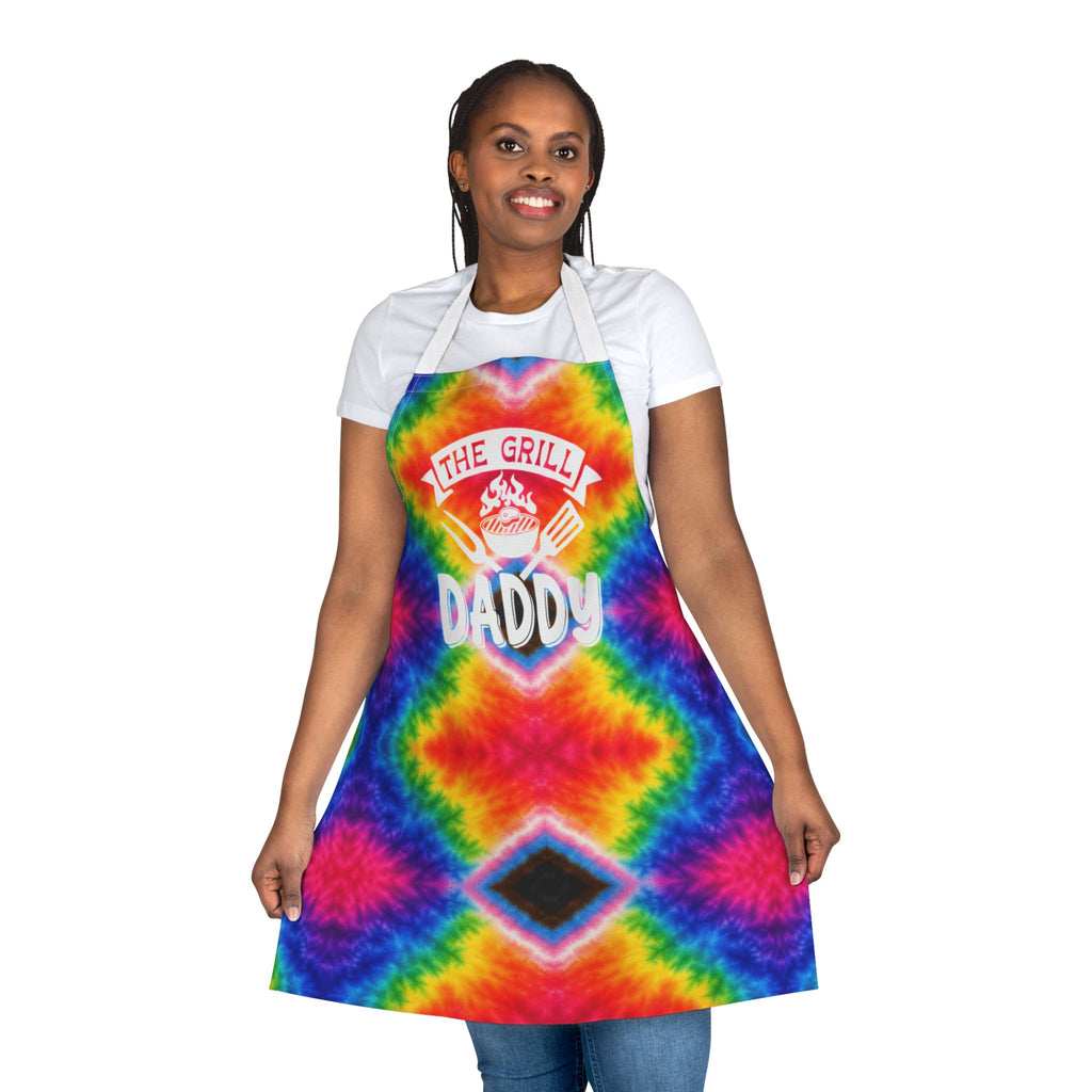 Tie-Dye "The Grill Daddy" Apron — Fun BBQ Gift for Dad