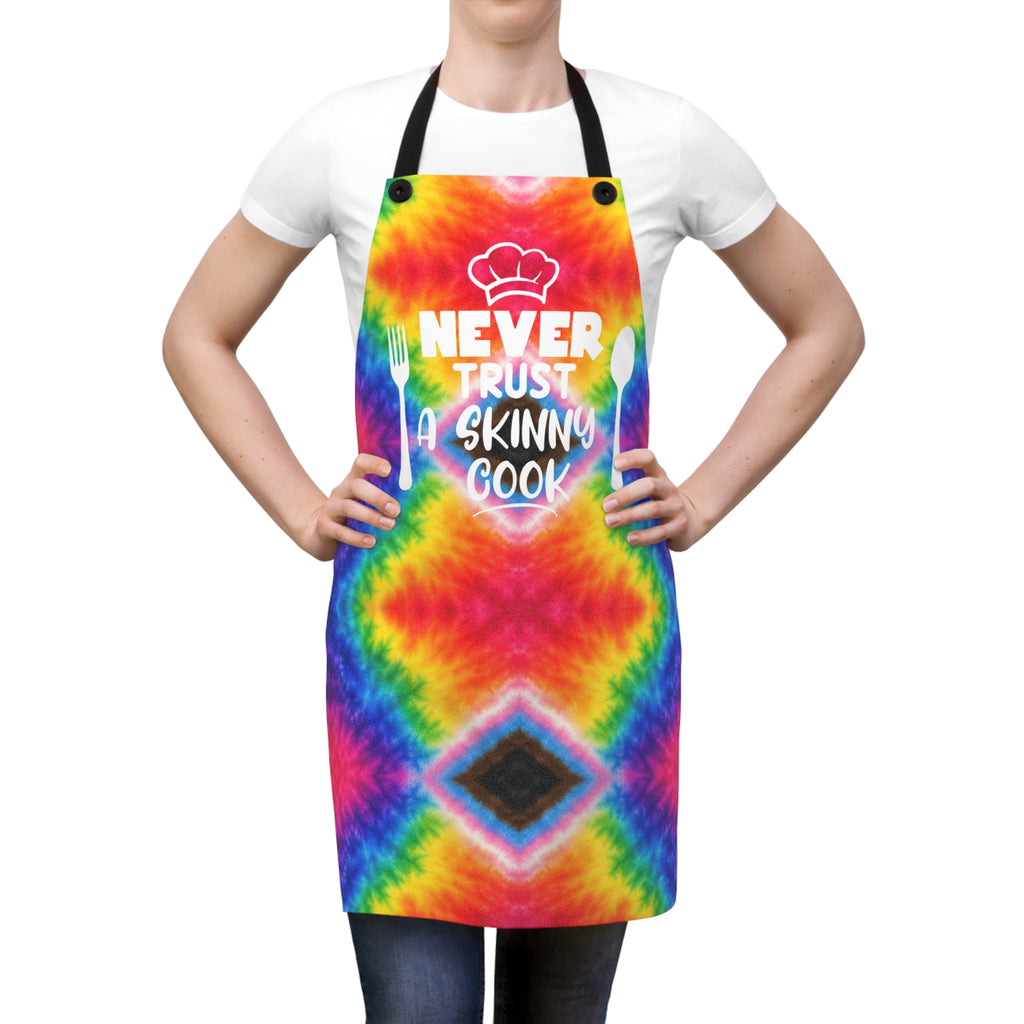 Tie-Dye Apron — "Never Trust a Skinny Cook" Funny Kitchen Apron
