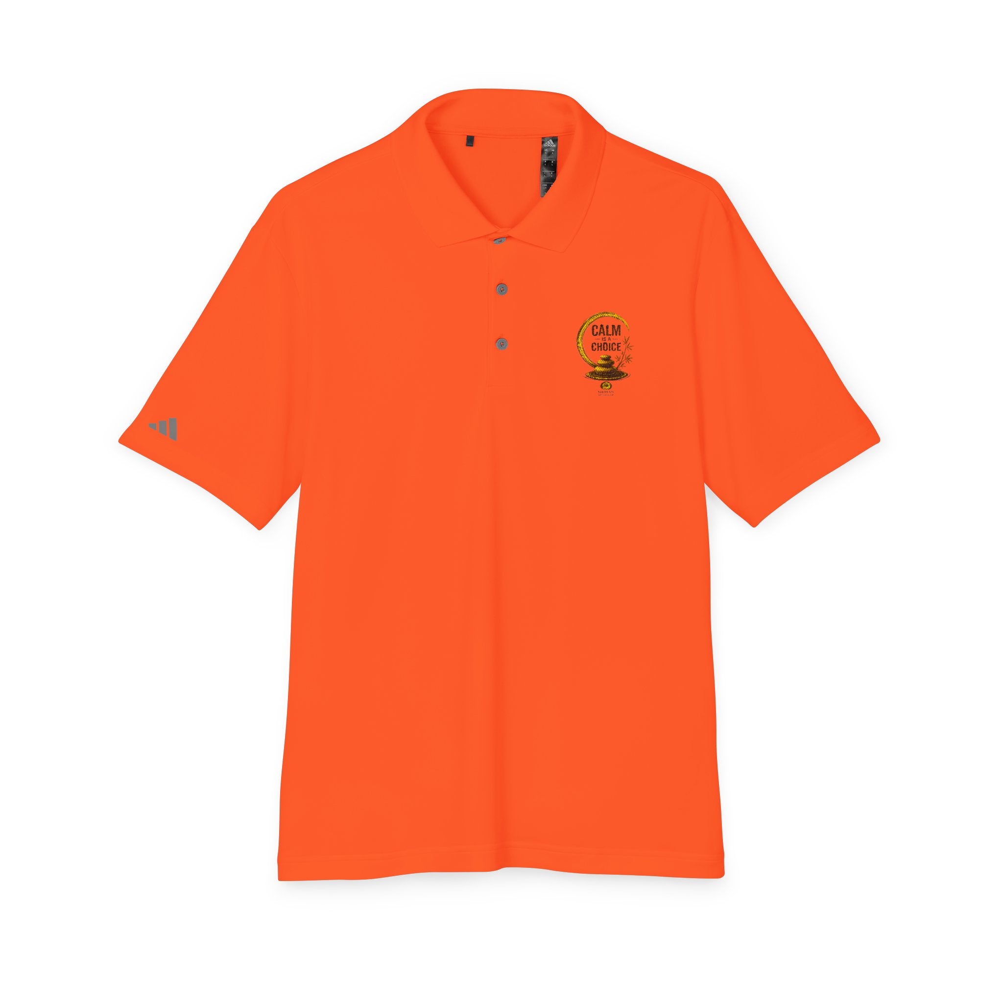 Orange Golf Polo with 'Back Nine' Vintage Crest – Performance Athletic Shirt