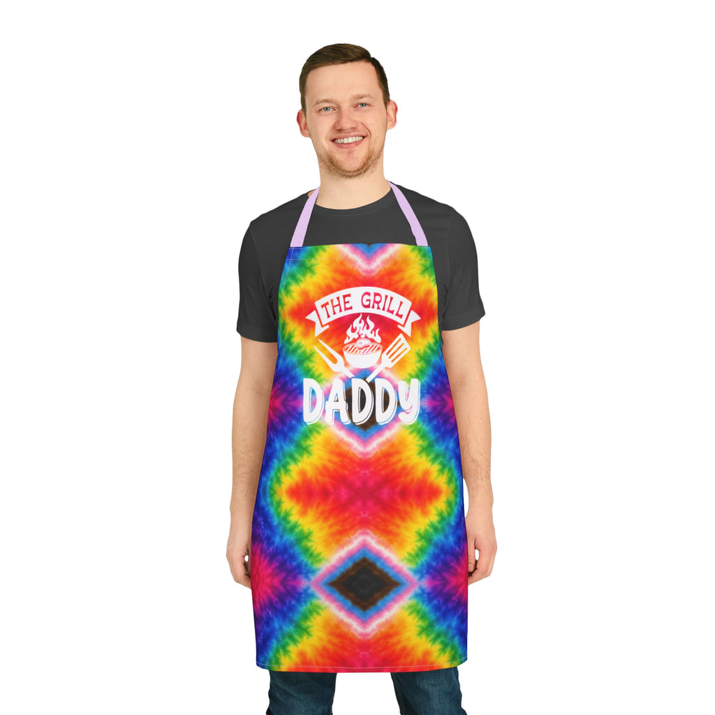 Tie-Dye "The Grill Daddy" Apron — Fun BBQ Gift for Dad
