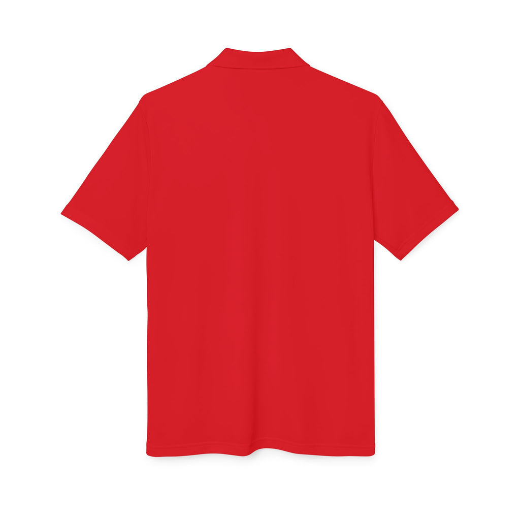 Orange Golf Polo with 'Back Nine' Vintage Crest – Performance Athletic Shirt
