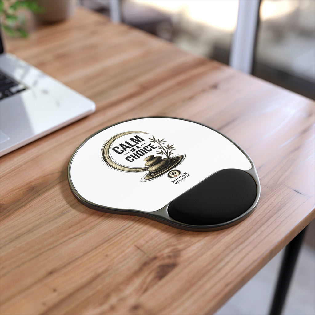 Calm Is a Choice Ergonomic Mouse Pad with Wrist Rest – Zen Stones Desk Accessory