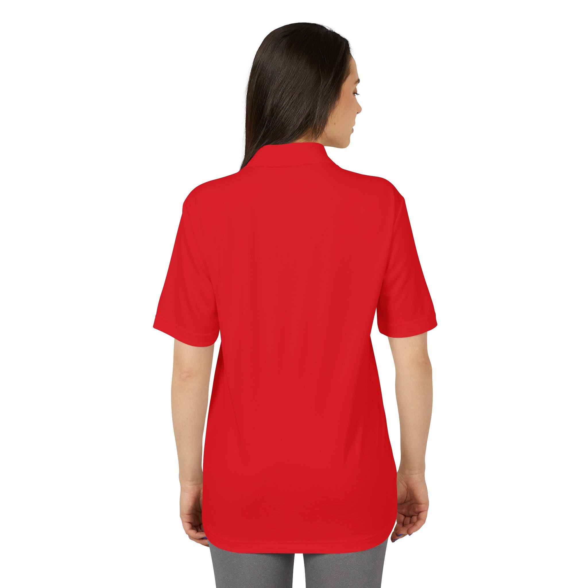 Orange Golf Polo with 'Back Nine' Vintage Crest – Performance Athletic Shirt