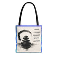 Zen Stones Tote Bag — Aware, Focused, Grounded Inspirational Canvas Tote