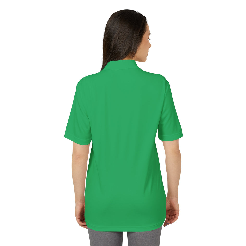 Orange Golf Polo with 'Back Nine' Vintage Crest – Performance Athletic Shirt