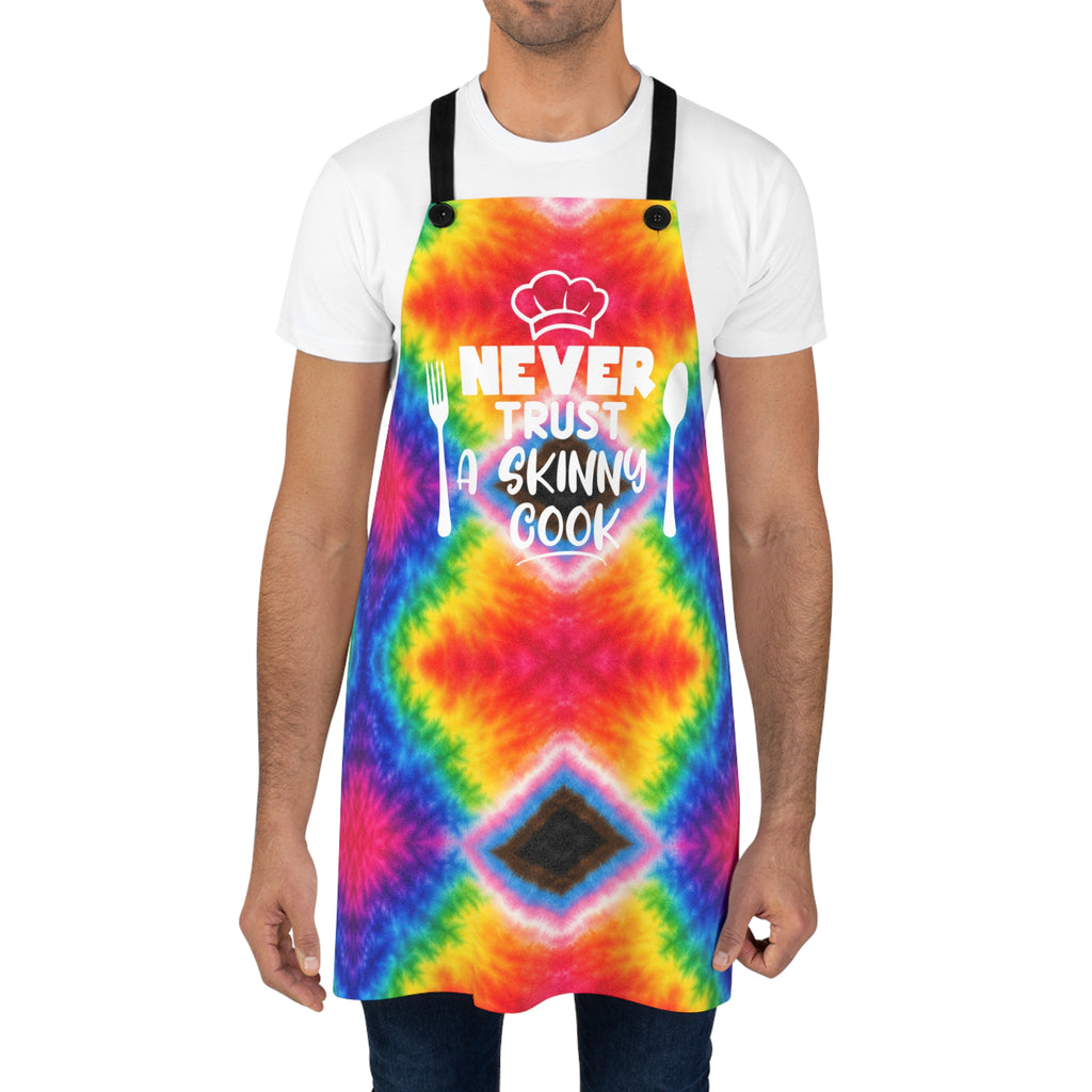Tie-Dye Apron — "Never Trust a Skinny Cook" Funny Kitchen Apron