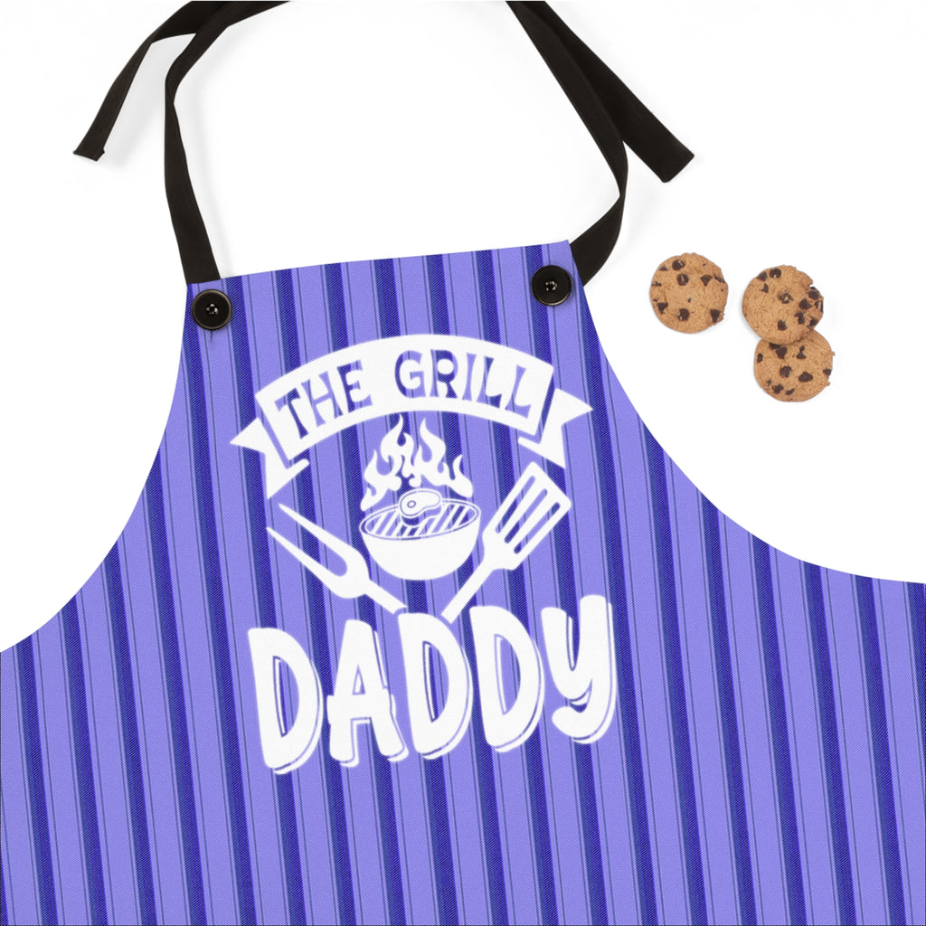 Daddy Grill Apron — 'The Grill Daddy' Striped BBQ Apron for Fathers & Grillers