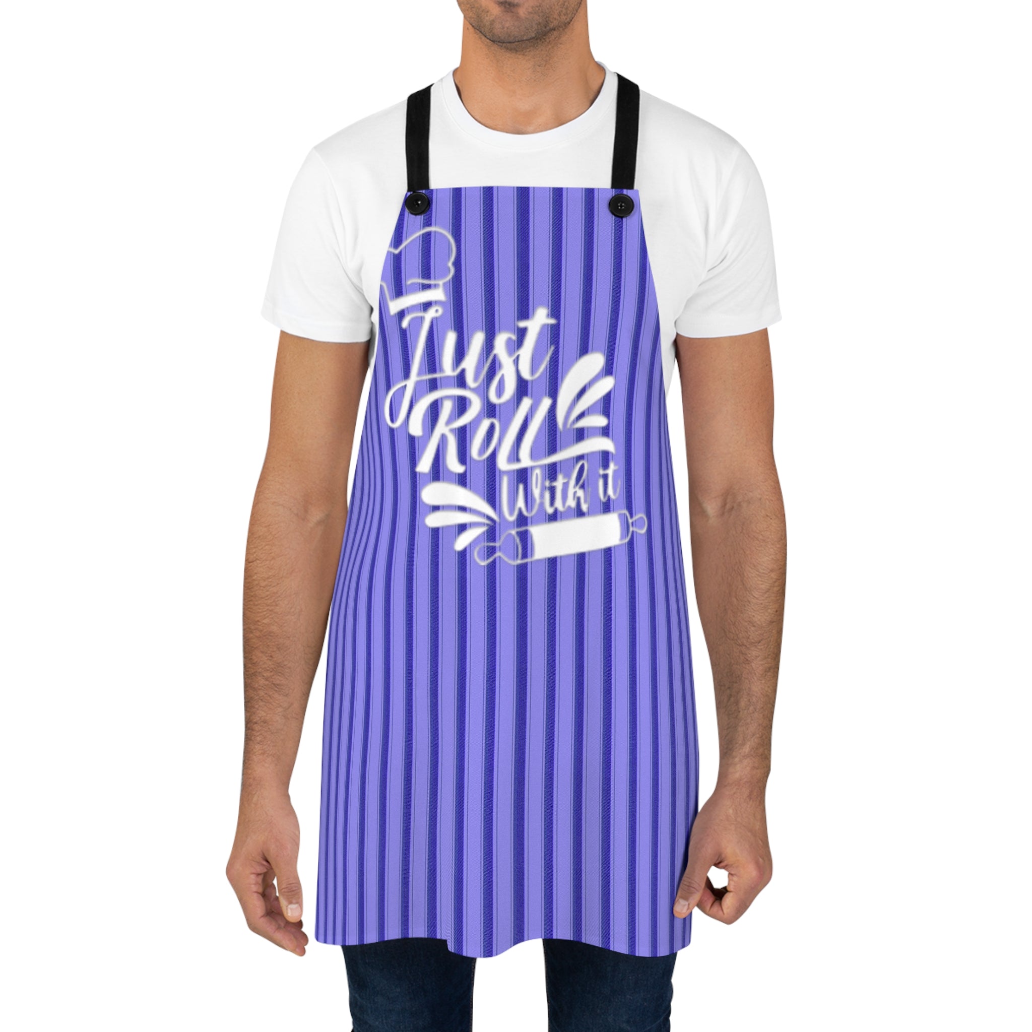 Apron — "Just Roll With It" Striped Baking Apron