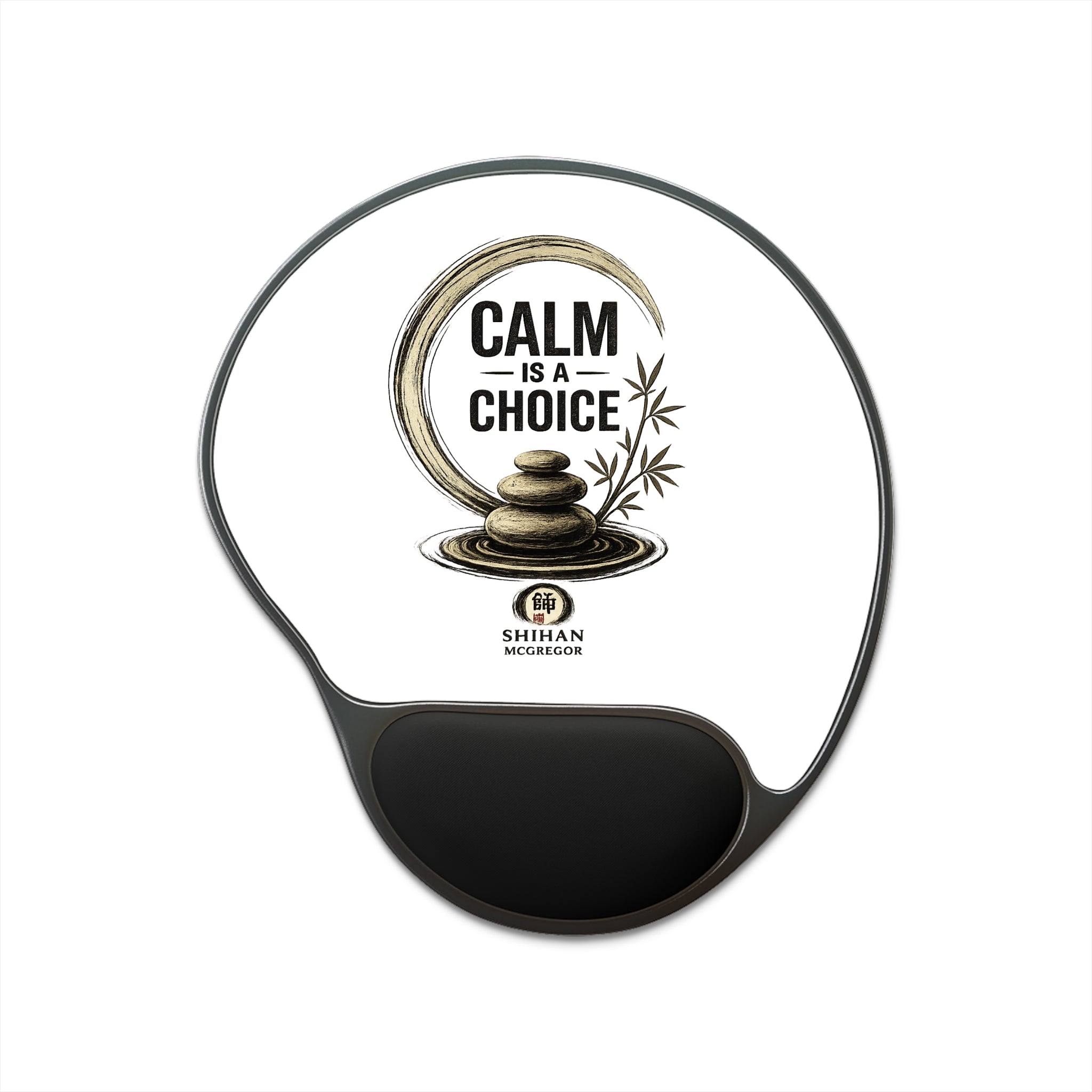Calm Is a Choice Ergonomic Mouse Pad with Wrist Rest – Zen Stones Desk Accessory