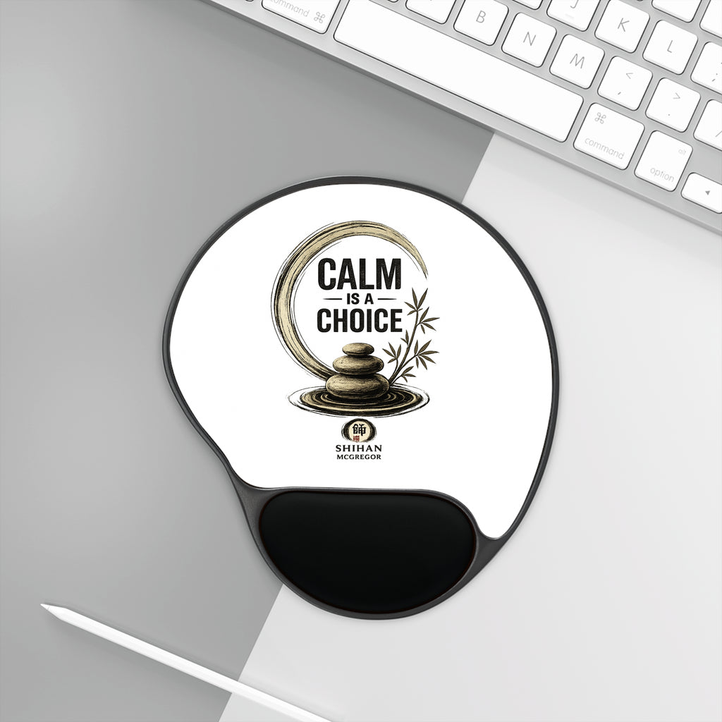 Calm Is a Choice Ergonomic Mouse Pad with Wrist Rest – Zen Stones Desk Accessory