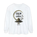 Calm Is a Choice Long Sleeve Tee — Zen Stack Stones & Bamboo Relaxation Shirt