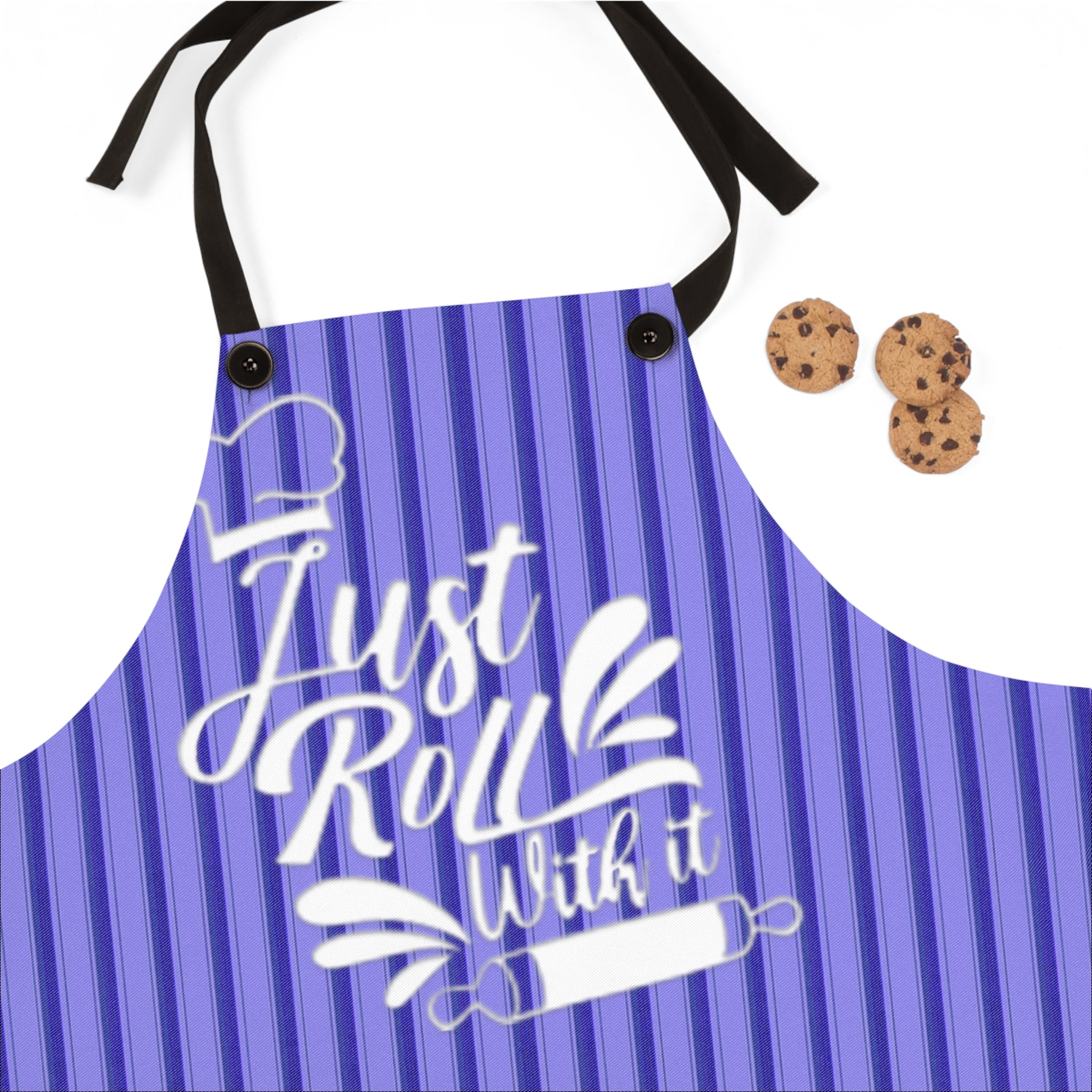 Apron — "Just Roll With It" Striped Baking Apron