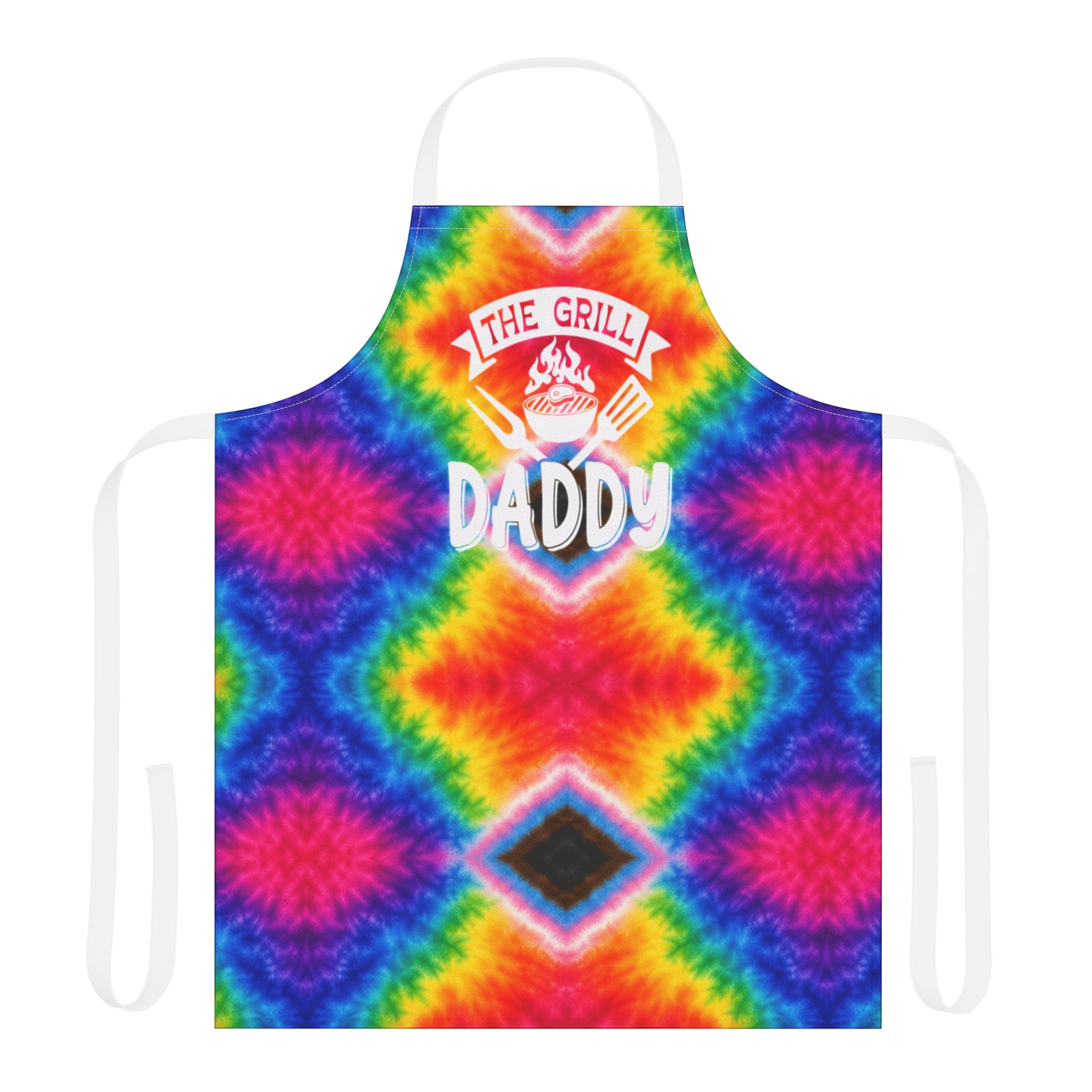 Tie-Dye "The Grill Daddy" Apron — Fun BBQ Gift for Dad