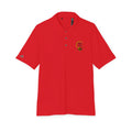Orange Golf Polo with 'Back Nine' Vintage Crest – Performance Athletic Shirt