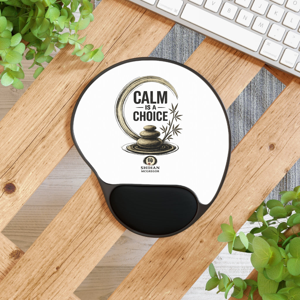Calm Is a Choice Ergonomic Mouse Pad with Wrist Rest – Zen Stones Desk Accessory